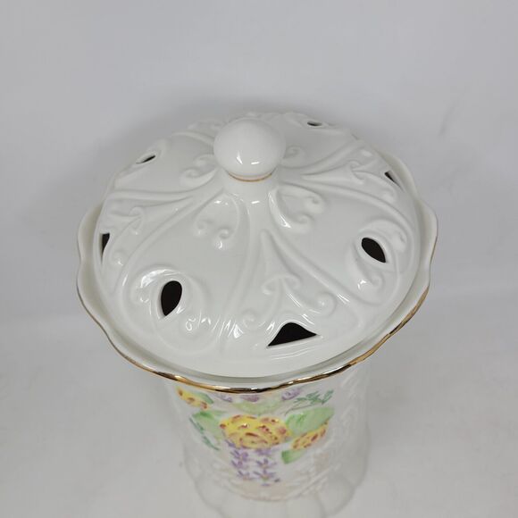 Vtg Belleek Glendarragh Vase Covered Floral Easter Limited Edition #1801 of 3350 - Picture 3 of 11